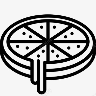 披萨深比萨食物图标图标
