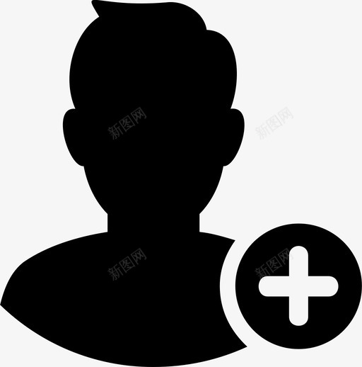 添加用户头像人物图标svg_新图网 https://ixintu.com 个人资料 人物 头像 添加用户
