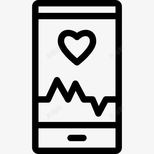 医疗保健应用程序心脏图标svg_新图网 https://ixintu.com 医疗保健 平面轮廓健康医疗 应用程序 心脏 电话