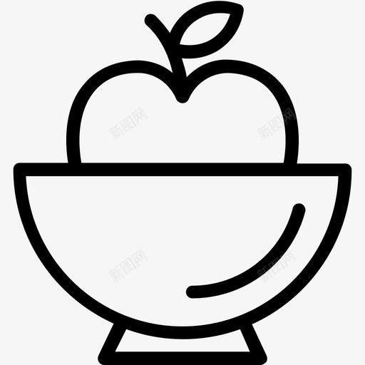 苹果碗水果健康饮食图标svg_新图网 https://ixintu.com 健康食品 健康饮食 水果 自然饮食 苹果碗 苹果线图标