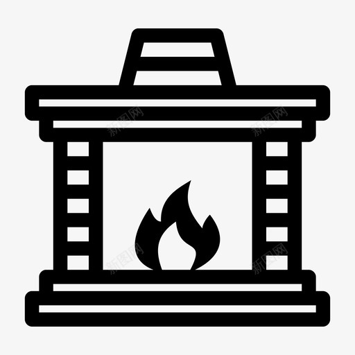 壁炉烟囱暖气图标svg_新图网 https://ixintu.com 冬季火灾 壁炉 暖气 烟囱