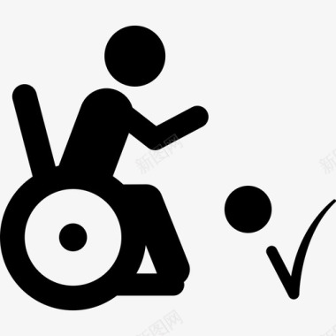 轮椅运动户外活动填充图标图标