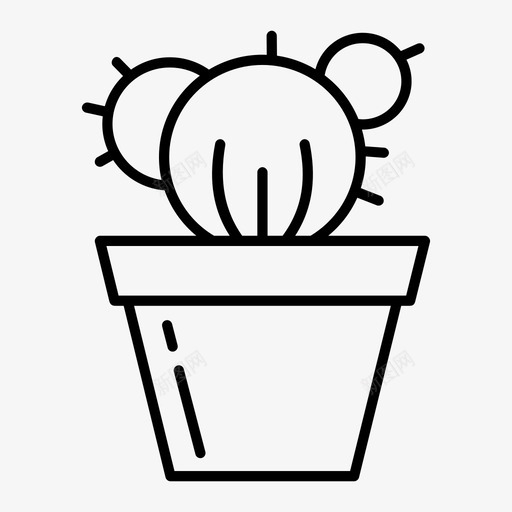 仙人掌花园植物图标svg_新图网 https://ixintu.com 仙人掌 带刺 植物 盆栽 花园