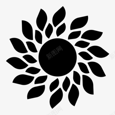 太阳花圆图标图标