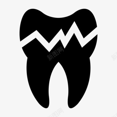 断牙龋齿裂纹图标图标