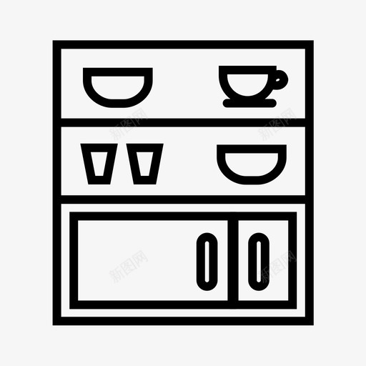 橱柜家具厨房图标svg_新图网 https://ixintu.com 厨房 家具 家具套装2 橱柜 橱窗