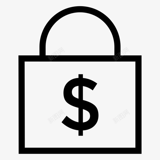 锁美元支付图标svg_新图网 https://ixintu.com 保护 安全 安全线图标第一卷 支付 美元 锁