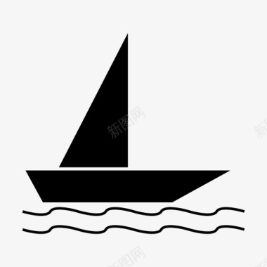 帆船游船渔夫图标图标