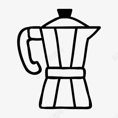 摩卡壶咖啡烹饪图标图标