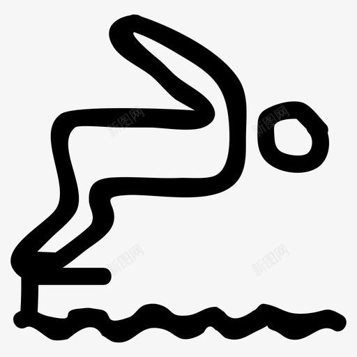 游泳池头像跳水图标svg_新图网 https://ixintu.com 体育健身手绘 头像 游戏 游泳池 跳水 运动