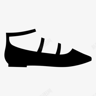 平底鞋芭蕾舞凉鞋图标图标