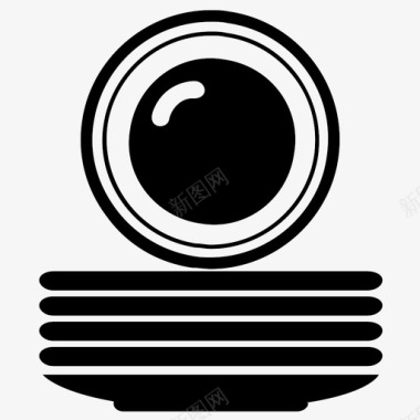 盘子餐具叉子图标图标