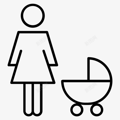 妈妈婴儿护理婴儿车图标svg_新图网 https://ixintu.com 妈妈 婴儿护理 婴儿车