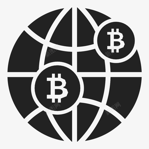 比特币数字货币地球图标svg_新图网 https://ixintu.com 地球 数字货币 比特币 虚拟货币