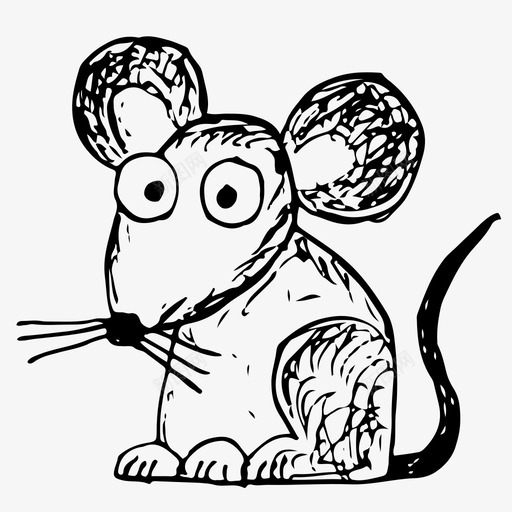 老鼠动物手绘图标svg_新图网 https://ixintu.com 动物 手绘 素描 老鼠 自然