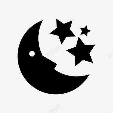 夜月亮星星图标图标