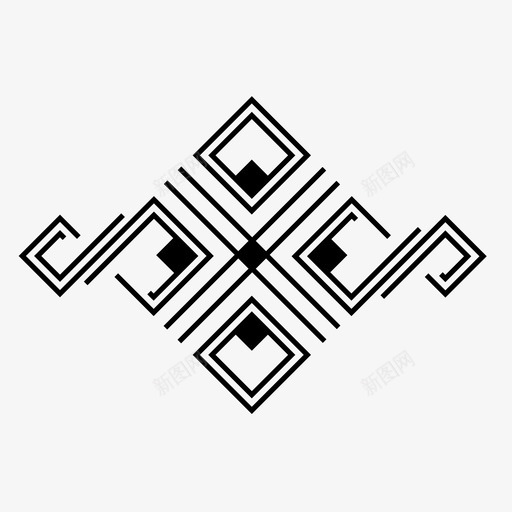 装饰元素几何符号图标svg_新图网 https://ixintu.com 几何符号 菱形 装饰 设计元素 阿兹特克几何