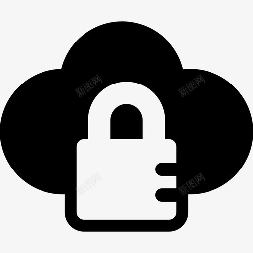 锁定云安全云计算象形图图标svg_新图网 https://ixintu.com 云计算象形图 安全 锁定云