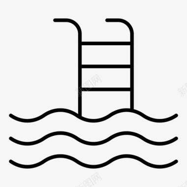 游泳池海边楼梯图标图标