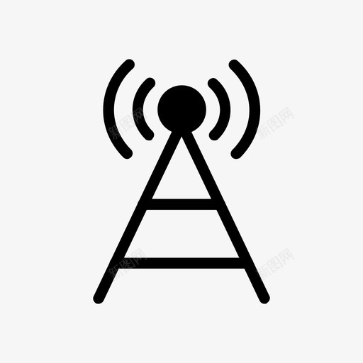 频率辐射无线电图标svg_新图网 https://ixintu.com 信号 塔 无线电 波 辐射 频率