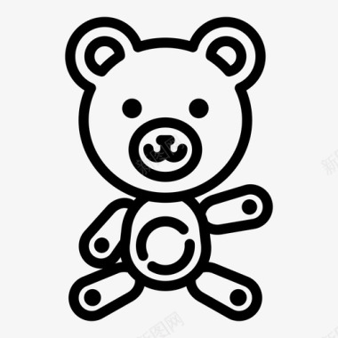 泰迪熊童年礼物图标图标
