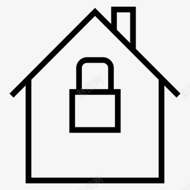 家锁建筑家庭安全图标图标