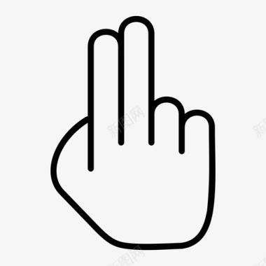 两个手指指向手手势图标图标
