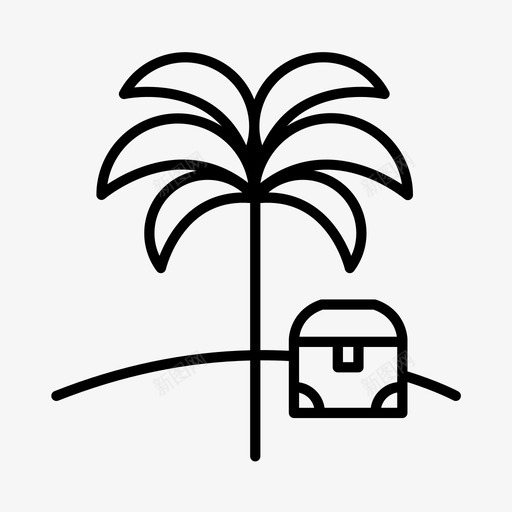 金银岛加勒比海荒芜图标svg_新图网 https://ixintu.com 加勒比海 棕榈树 海盗 荒芜 金银岛