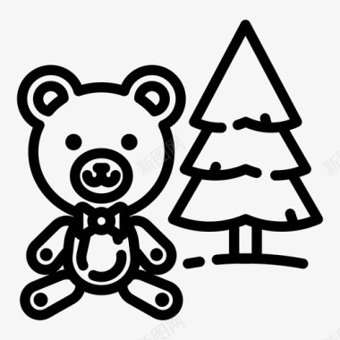 泰迪熊森林玩具图标图标