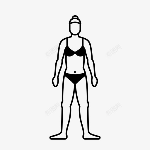 内衣比基尼人图标svg_新图网 https://ixintu.com 人 内衣 基本人同型 女人 比基尼 泳衣