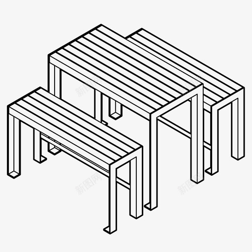 采购产品长凳城市家具公园图标svg_新图网 https://ixintu.com 公园 城市家具 城市设计 座位 桌子 采购产品长凳