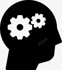 思维认知大脑齿轮认知思维图标高清图片