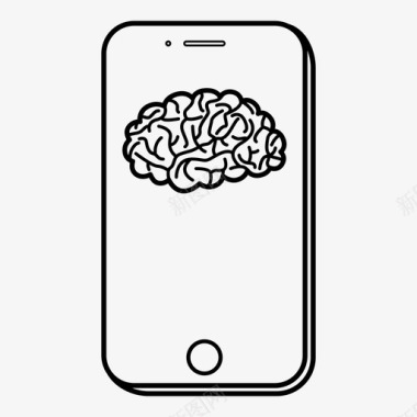 智能手机大脑智能图标图标