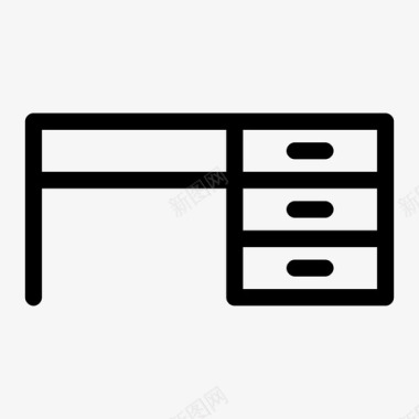 书桌抽屉桌家具图标图标