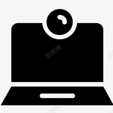 笔记本电脑摄像头数码通讯笔记本电脑字形图标图标