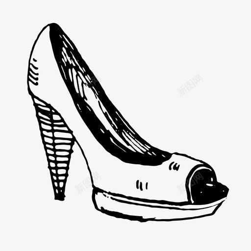 露趾跟高跟鞋女鞋图标svg_新图网 https://ixintu.com 女鞋 露趾跟 高跟鞋