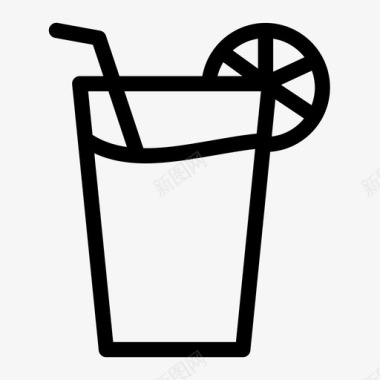 饮料杯柠檬冰沙图标图标