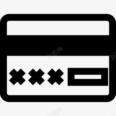 信用卡背面随机设置线性图标图标