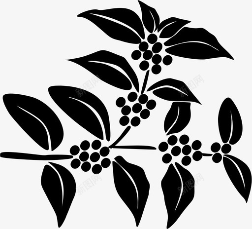 咖啡树咖啡豆图标svg_新图网 https://ixintu.com 咖啡树 咖啡豆