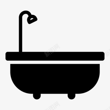 浴缸便利设施图标图标