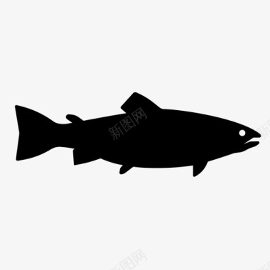 大西洋鲑鱼动物清洁图标图标
