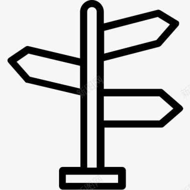 十字路口路标指引道路方向图标图标
