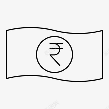 印度卢比钞票货币图标图标