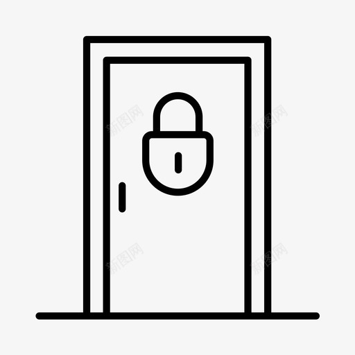 安全门锁挂锁图标svg_新图网 https://ixintu.com 保护 安全门 挂锁 监视 锁