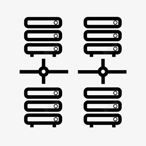 数据库服务器大数据通信图标svg_新图网 https://ixintu.com 分布式数据库 大数据 数据交换 数据库服务器 通信