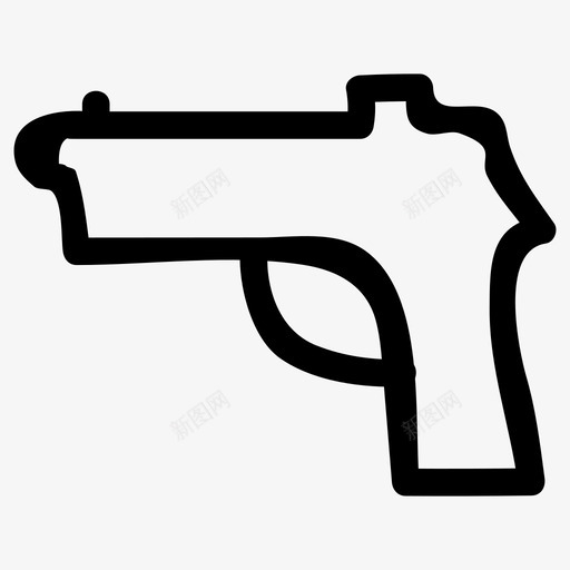 枪军用手枪图标svg_新图网 https://ixintu.com 保护 军用 安全手绘图标第一卷 手枪 枪 武器