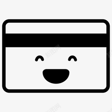 快乐信用卡借记卡表情符号图标图标