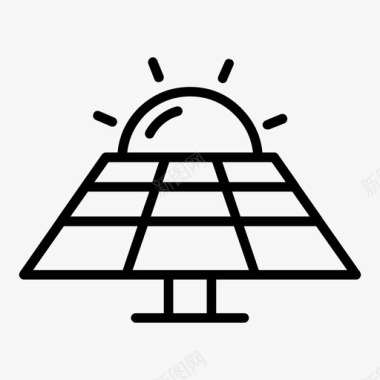 太阳能板集热器生态图标图标