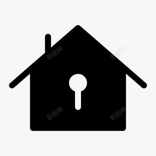 房子家锁图标svg_新图网 https://ixintu.com 保护 安全 安全标志图标第一卷 家 房子 锁