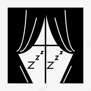 窗帘晚安睡觉图标图标